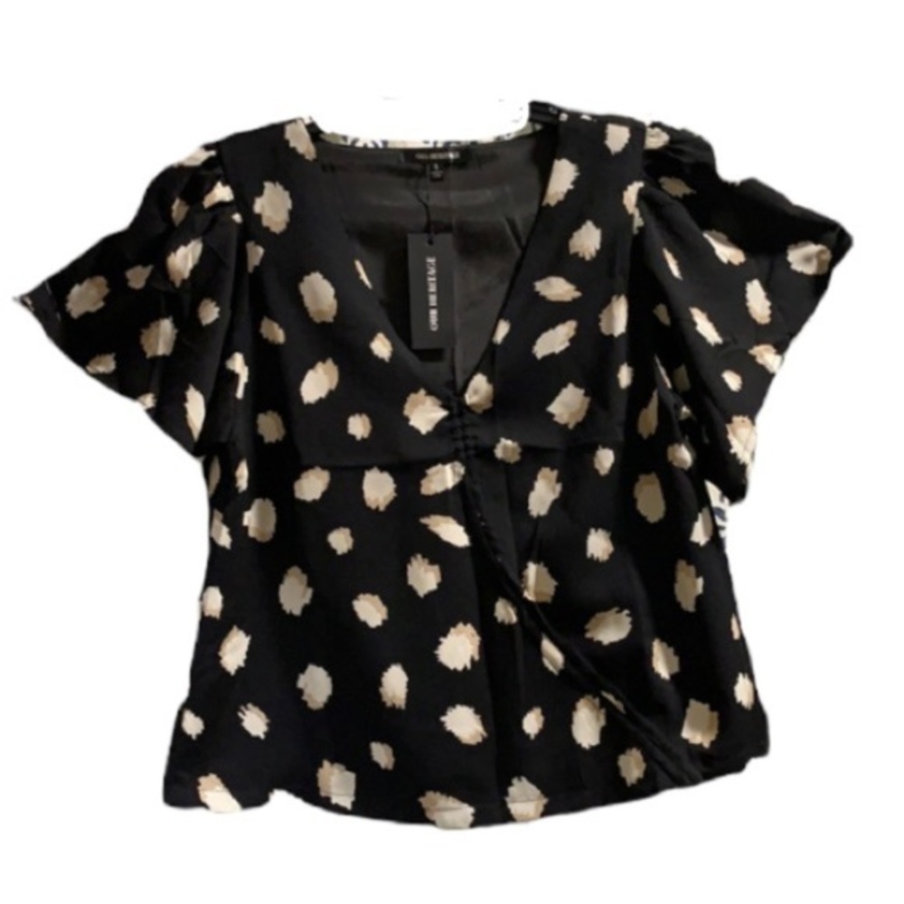 S- Our Heritage V-Neck Printed Short Sleeve Top‎